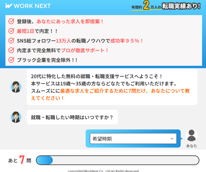 20代特化型転職支援サイト運営